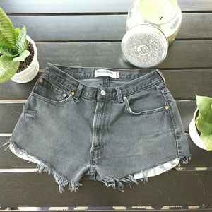 Levi's 505 Red Tab Hi Rise CutOff Jean Shorts w34